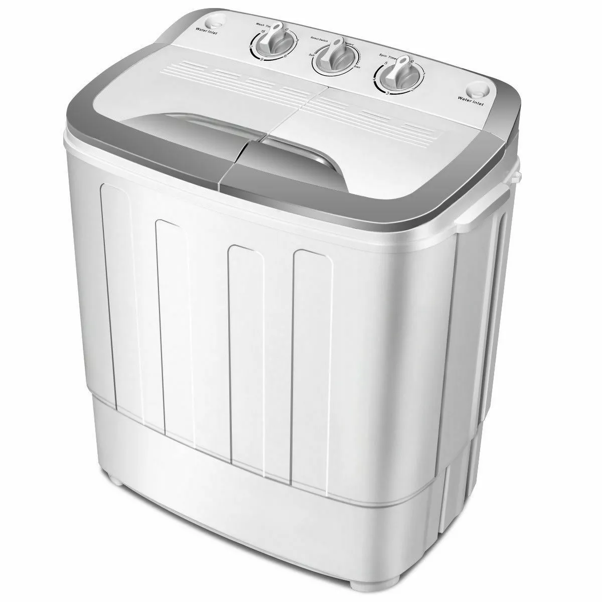 Portable Mini Washing Machine Compact Twin Tub 13lb Washer Spin & Dryer  White