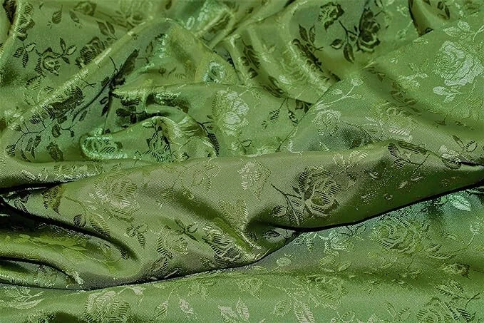 Valentina Textile's Inc Rose Jacquard Satin 60/59" Witdh Sells by The Yard