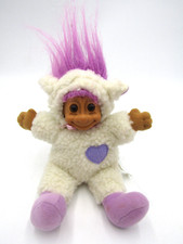 Russ Troll Doll Lamb Costume Purple Hair Soft Body 8" Vintage