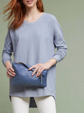 ANTHROPOLOGIE T.La WOMEN'S BLUISH LONG SLEEVE CREW NECK TUNIC SWEATSHIRT Sz M