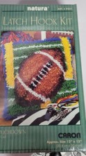 BRAND NEW Natura Latch Hook Rug Kit TOUCHDOWN 12" x 12" Caron Football