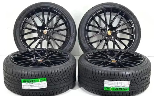 (4) 22x10 PORSCHE GLOSS BLACK WHEELS RIMS TIRES CAYENNE TURBO TOUAREG SPORT 4S