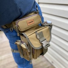 The interior of the drop leg bag, illustrating its storage capacity for essential items.