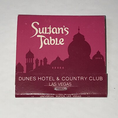 Sultan's Table Dunes Hotel Casino Las Vegas Matchbook Unstruck c1960s 1970s NOS