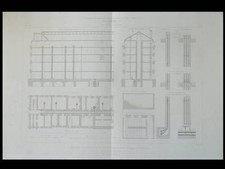 APPAREIL CHAUFFAGE VENTILATION - GRAVURE 1855 - ECOLE POLYTECHNIQUE, RENE DUVOIR