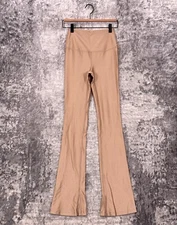 New Tiger Friday Leggings Small Womens Gold Metallic Flare Dance