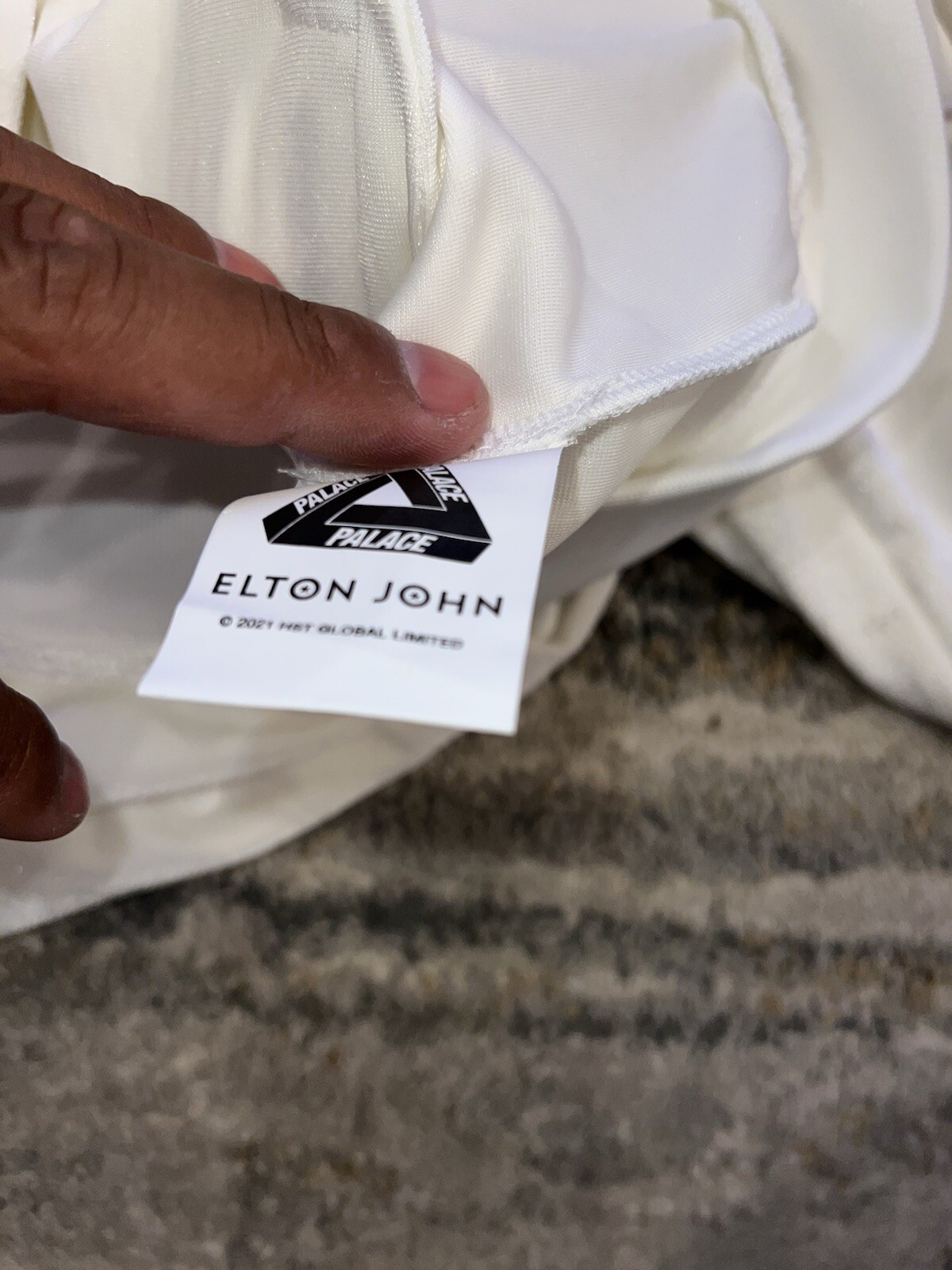 PALACE SKATEBOARDS  ELTON JOHN VELOUR TRACK TOP WHITE SIZE XL NWOT thumbnail 8