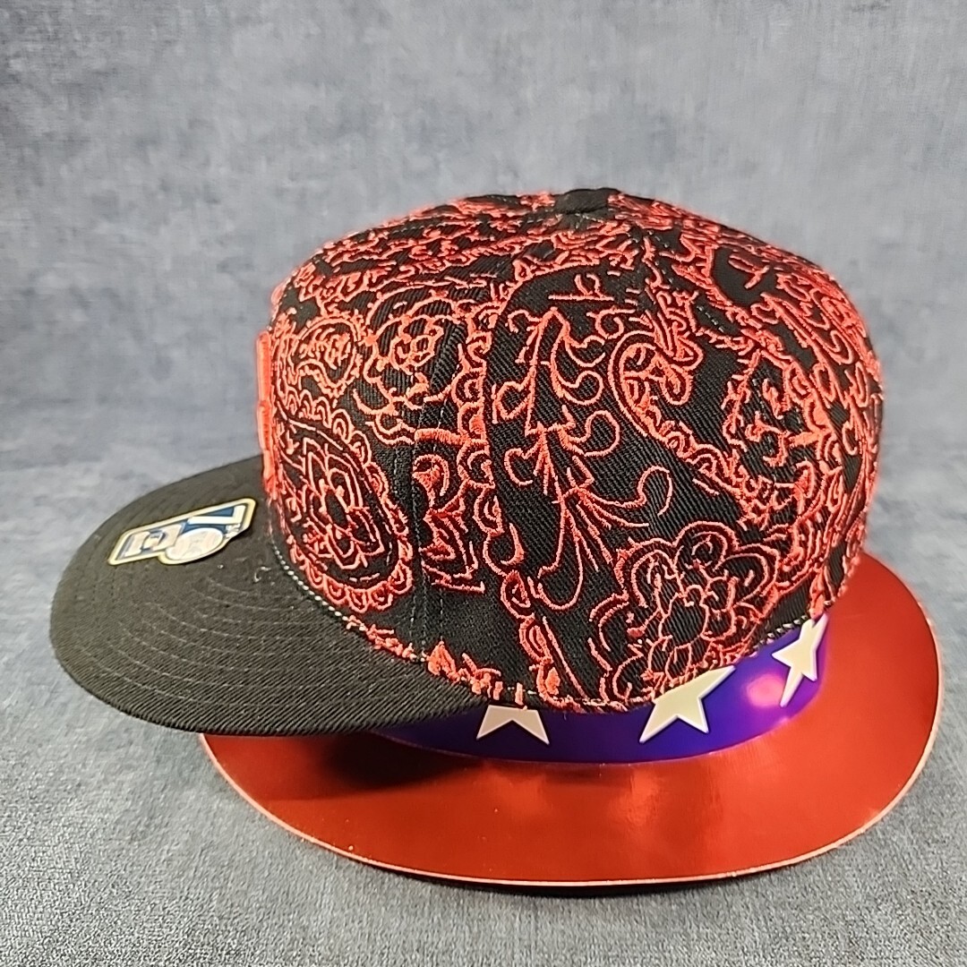 Cooperstown Collection Red on Black LA Dodgers Fitted Cap 7-3/4