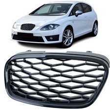 Kühlergrill Sportgrill Für Seat Leon II 1P Facelift 2009-2012 / Schwarz Glanz