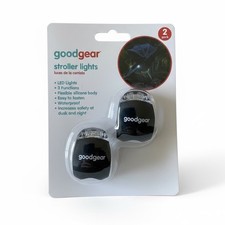 NEW Good Gear 2 Pack Waterproof Silicone Strap Stroller Safety LED Lights Night