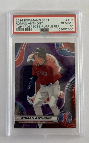 Roman Anthony 2024 Bowman’s Best Purple  /250 Boston Red Sox PSA 10