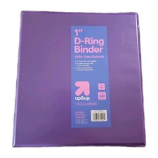 2 Pcs 1 inch 3 Ring Binder With View Pockets-Purple
