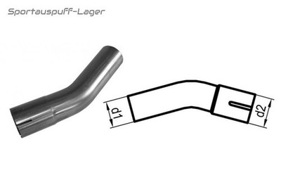 Fox Edelstahl Auspuff Rohrbogen 30 Grad Ø55mm geweitet -Steckverbindung-
