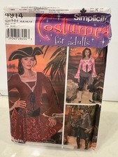 Simplicity 4914 Teresa Nordstrom Pirate Renaissance Costume Pattern 6-12 Uncut