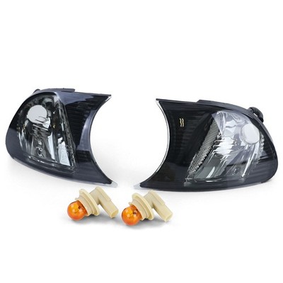 Klarglas Blinker Set Schwarz Smoke passt für 3er BMW E46 Coupe Cabrio 2001-2003