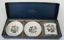 Royal Worcester Bone China Three Piece Set with Flower Pattern #B3