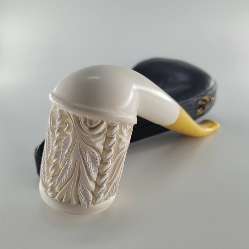 9MM Aged Vintage ornate Billard Block Meerschaum Pfeife handmade in 1990s CPW14 - Bild 8 von 11