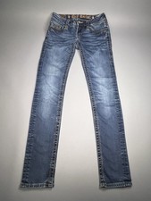 Rock Revival Jessica Skinny Jeans Woman s 26x30 Blue Denim Distressed