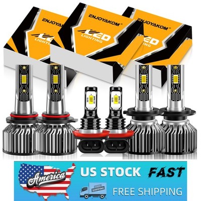 Super Bright For Kia Forte 2017-2018 6500K LED Headlight + Fog Light Bulbs kit