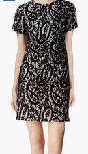 Michael Kors Mod Short-Sleeve Lace-paisley Overlay T-Shirt Dress size 6