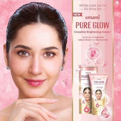 Emami Pure Glow Complete Brightening Cream 50g with Japanese Sakura Flower X 2 