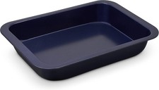 Zyliss Non-Stick Oven Tray, 30cm x 20cm, Carbon Steel, Dark Blue, Brownie Baking