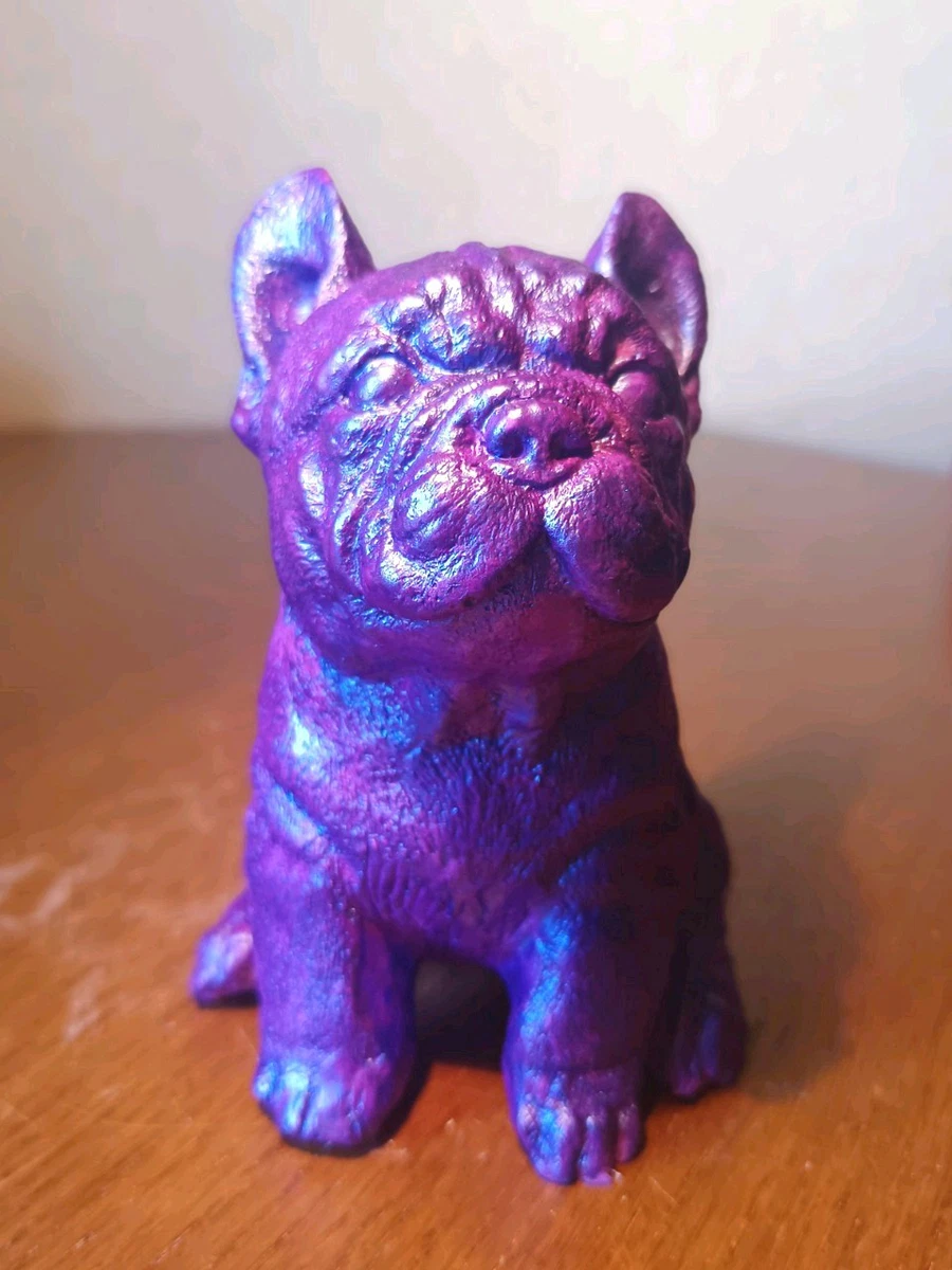 Französische Bulldogge Figur.French Bulldog Handarbeit.Aus Alabaster Gibs