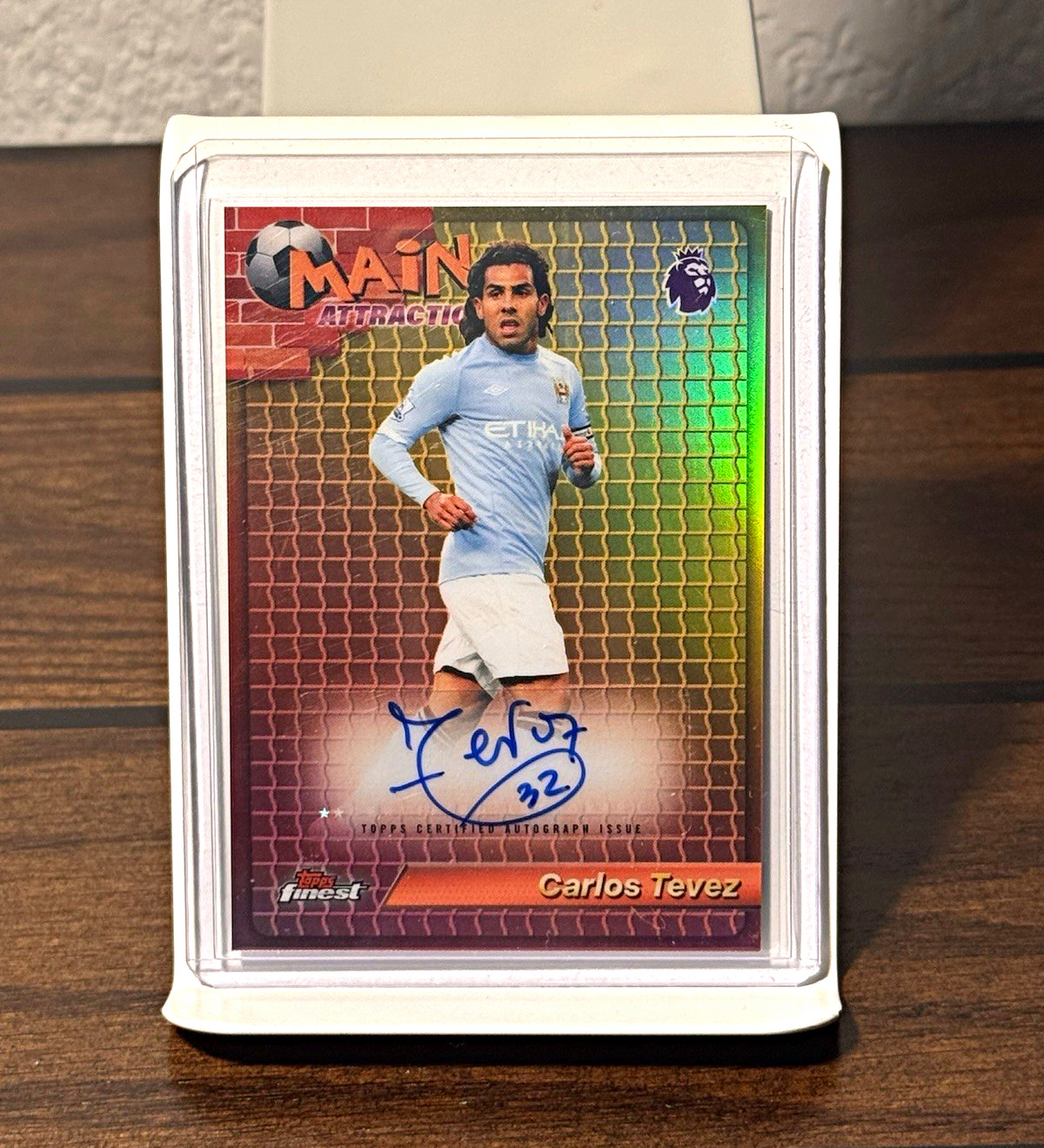 Topps Finest Carlos Tevez Man City Main Attraction Auto #MA-CT