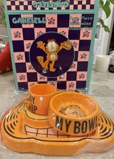 GARFIELD 4 Piece Melamine Child s Dinner Gift Set Enesco Vintage 1990