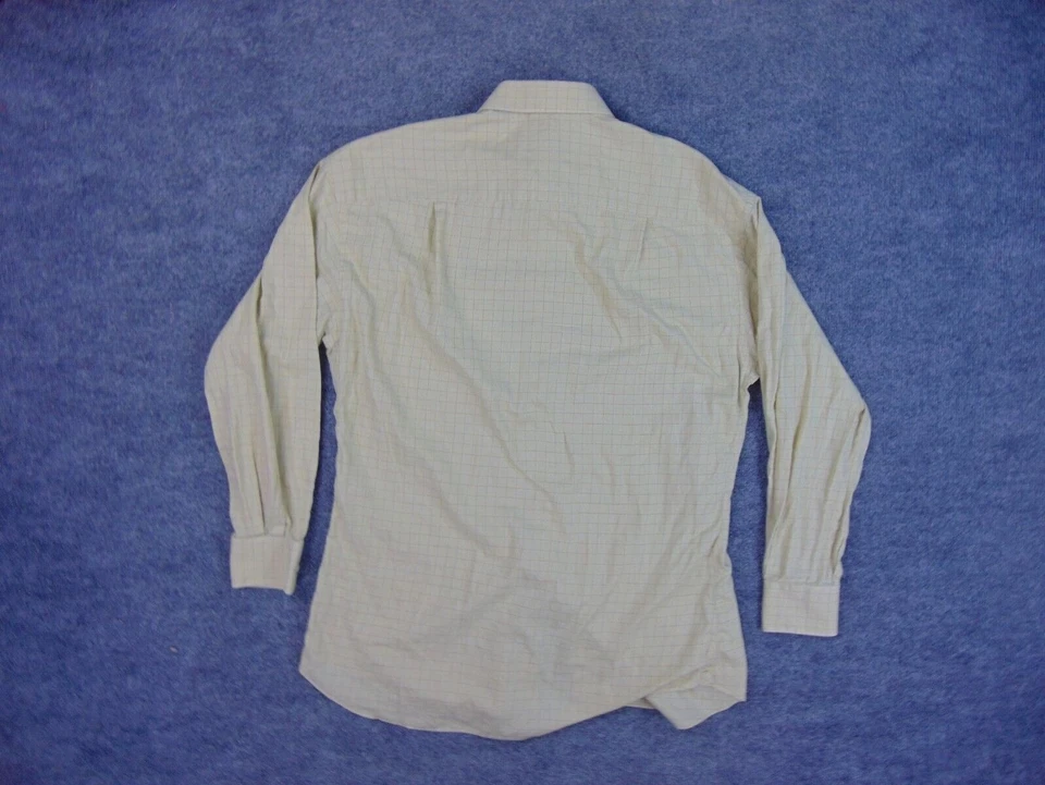 Ermenegildo Zegna Shirt Mens 16.5x42 Yellow Brown Check - Image 3 of 4