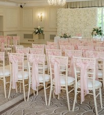 36x used perfect blush pink Wedding Satin / organza Sashes For Chair Cover Bow