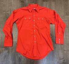 Vintage Tru West Rockmount Ranch Wear Shirt Mens M Red Diamond Pearl Snap