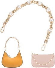 Pearl Purse Replacement Chain 14.1 Inch Imitation Pearl Bead Short Bag Handle