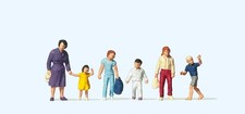 14041 Preiser HO gehende Frau, Kinder, Miniaturfiguren. Maßstab 1:87. Aus Kunsts