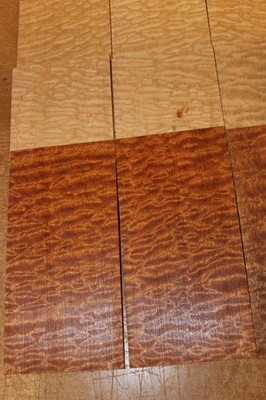 Pomelle figured sapele headstock / peg head veneer. Sold individually