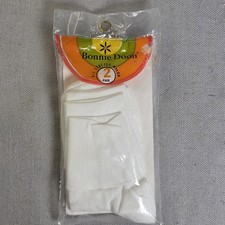 New Vintage 2 Pair Of Bonnie Doon White Nylon Anklet Socks NIP NOS Retro Cuff