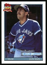 1991 Topps Baseball Luis Sojo #26 Toronto Blue Jays