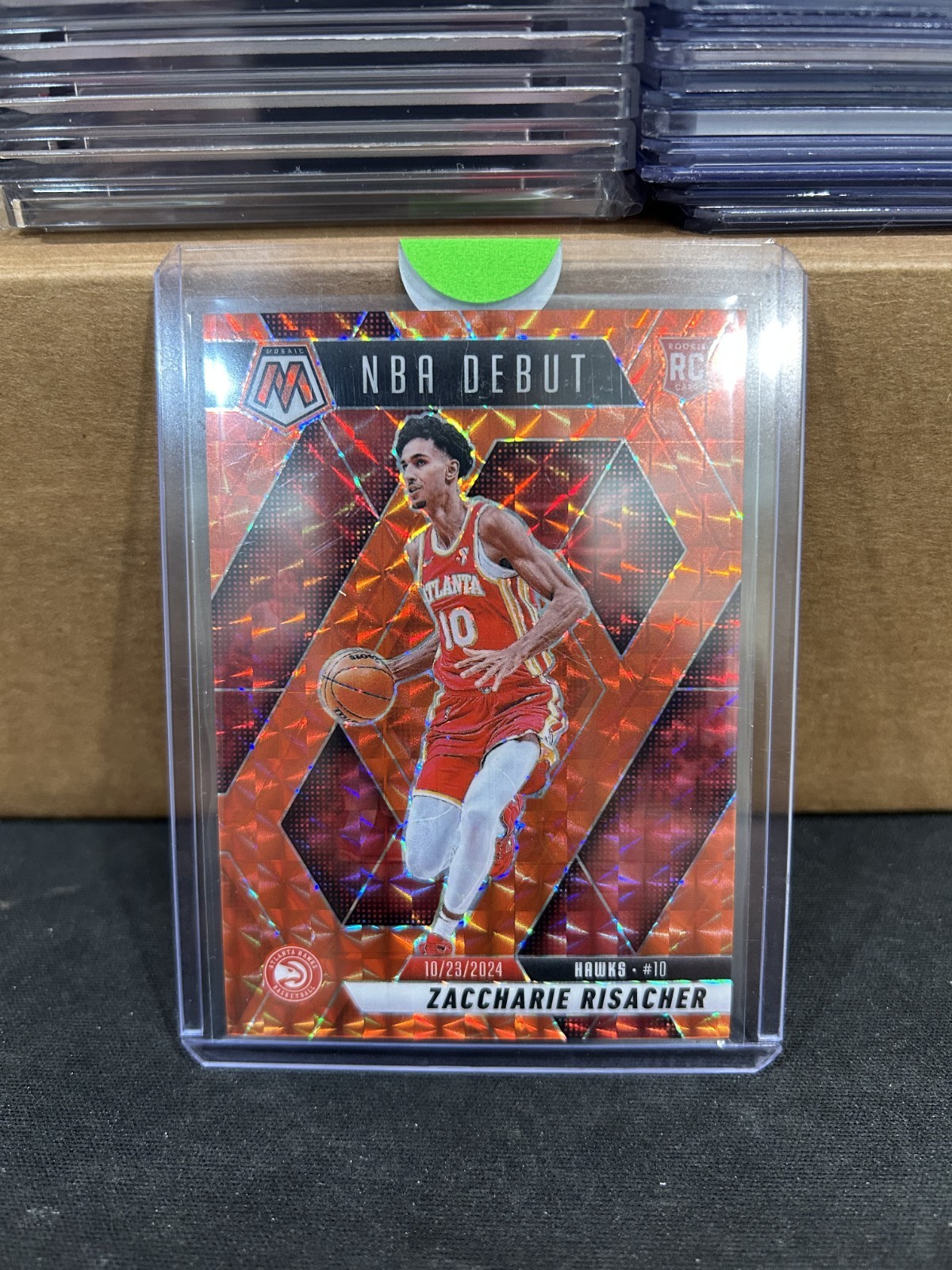 2024-25 Panini Mosaic Zaccharie Risacher #269 Orange Mosaic Prizm /249 (RC)