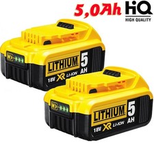 2Pack For Dewalt 18V Battery 5.0Ah XR Slide DCB184 DCB183 DCB182 DCB180 DCF885