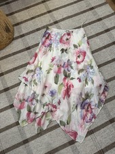 Vintage Y2K Ralph Lauren Silk Handkerchief Floral Midi Skirt 4 Small