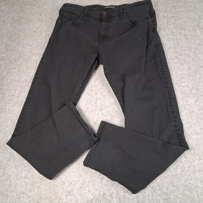 Mavi Matt Relaxed Straight Leg Jeans Mens 38x34 Black Stretch Cotton Tencel