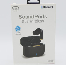iHip SoundPods True Wireless Earbuds Bluetooth Headphones Black Built-In Mic