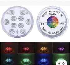 2pack Submersible LED Lights Remote Control Battery Powered,RGB Multi Color