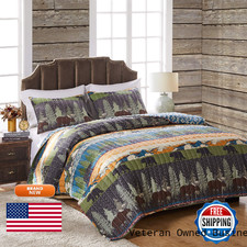 Greenland Home Fashions Greenland Home Black Bear Lodge Quilt Set 2-Piece Twin