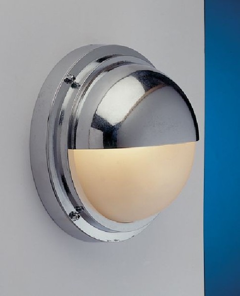 Led Wand Lampe Messing IP54 In Chrom Rund Hell Ø24Cm Maritim AußEn Haus TüR-image