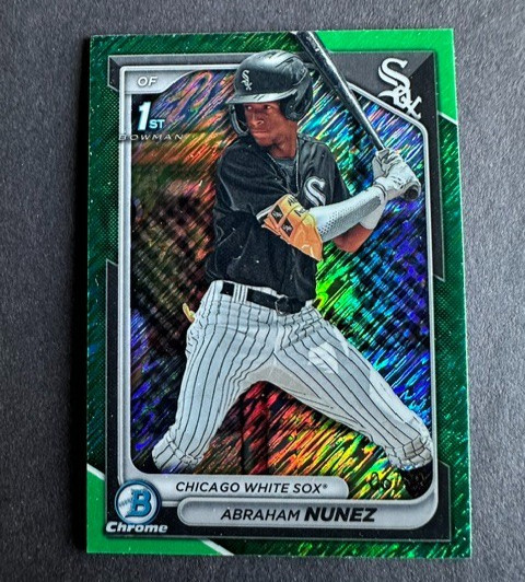 2024 Bowman Chrome 1st Abraham Nunez Green Shimmer Refractor /99 #BCP-56
