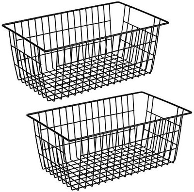 Freezer Baskets Metal Storage Organizer Bin Basket Wire Storage Basket for Ki...