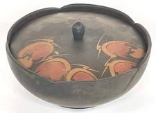 Japanese Rice Bowl With Lid  6.5 in wide× 2.75 in tall Brown, Bird Design Plasti