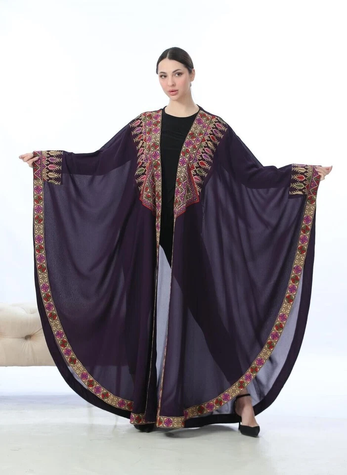 Gasa Abaya bordada para mujer Bisht Tatreez bordado tradicional Bisht - Imagen 2 de 4