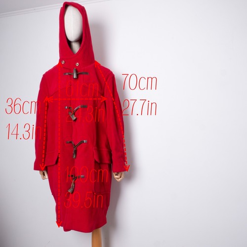 Burberry London Men Vintage Herringbone Toggle Wool Red Harington Duffle Coat 50 - Picture 12 of 12